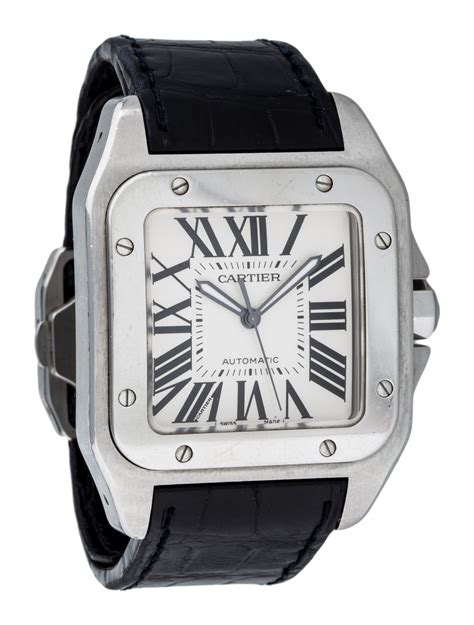 cartier santos 100 rubber strap price|cartier santos 100 diamond price.